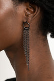 Divinely Dipping - Black Post Earrings - Paparazzi Accessories Post Earrings FS-Bedazzle Me Pretty Mobile Fashion Boutique