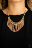 Divinely Diva - Gold Necklace - Paparazzi Accessories Necklace Bedazzle Me Pretty Mobile Fashion Boutique
