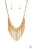 Divinely Diva - Gold Necklace - Paparazzi Accessories Necklace Bedazzle Me Pretty Mobile Fashion Boutique