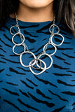 Dizzy With Desire - Silver Necklace - Paparazzi Accessories Necklace Bedazzle Me Pretty Mobile Fashion Boutique