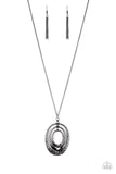 Dizzying Decor - Black Necklace - Paparazzi Accessories Necklace Bedazzle Me Pretty Mobile Fashion Boutique