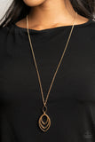 Dizzying Definition - Gold Necklace - Paparazzi Accessories Necklace Bedazzle Me Pretty Mobile Fashion Boutique
