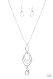 Dizzying Definition - Silver Lanyard - Paparazzi Accessories Lanyard Bedazzle Me Pretty Mobile Fashion Boutique