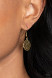 Dizzying Discs - Brass Necklace - Paparazzi Accessories Necklace Bedazzle Me Pretty Mobile Fashion Boutique