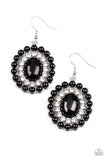 Dolled Up Dazzle - Black Earrings - Paparazzi Accessories Earrings Bedazzle Me Pretty Mobile Fashion Boutique
