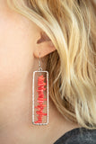 Don’t QUARRY, Be Happy - Red Earrings - Paparazzi Accessories Earrings Bedazzle Me Pretty Mobile Fashion Boutique