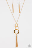 Dont BOLD Back! - Gold Necklace - Paparazzi Accessories Necklace Bedazzle Me Pretty Mobile Fashion Boutique