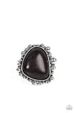 Dont DWELLER on It - Black Ring - Paparazzi Accessories Ring Bedazzle Me Pretty Mobile Fashion Boutique