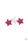 Dont Get Me STAR-ted!- Pink Hair Clip - Paparazzi Accessories Hair Clip FS-Bedazzle Me Pretty Mobile Fashion Boutique
