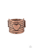 Dont Lose Heart - Copper Ring - Paparazzi Accessories Ring Bedazzle Me Pretty Mobile Fashion Boutique
