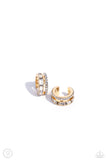 Dont Sweat The Small CUFF - Gold Cuff Earrings - Paparazzi Accessories Post Earrings Bedazzle Me Pretty Mobile Fashion Boutique