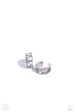 Dont Sweat The Small CUFF - White Cuff Earrings - Paparazzi Accessories Post Earrings Bedazzle Me Pretty Mobile Fashion Boutique
