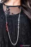 Dont Waste Your Time - Red Necklace - Paparazzi Accessories Necklace Bedazzle Me Pretty Mobile Fashion Boutique