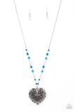 Doting Devotion - Blue Necklace - Paparazzi Accessories Necklace Bedazzle Me Pretty Mobile Fashion Boutique