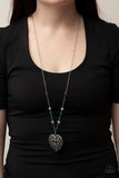 Doting Devotion - Blue Necklace - Paparazzi Accessories Necklace Bedazzle Me Pretty Mobile Fashion Boutique