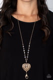Doting Devotion - Gold Lanyard - Paparazzi Accessories Lanyard Bedazzle Me Pretty Mobile Fashion Boutique