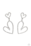Doting Duo - White Post Earrings - Paparazzi Accessories Post Earrings Bedazzle Me Pretty Mobile Fashion Boutique