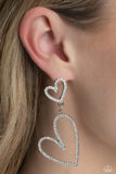Doting Duo - White Post Earrings - Paparazzi Accessories Post Earrings Bedazzle Me Pretty Mobile Fashion Boutique