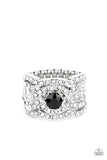 Doting on Dazzle - Black Ring - Paparazzi Accessories Ring Bedazzle Me Pretty Mobile Fashion Boutique