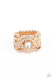 Doting on Dazzle - Gold Ring - Paparazzi Accessories Ring Bedazzle Me Pretty Mobile Fashion Boutique