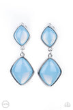 Double Dipping Diamonds - Blue Clip-On Earrings - Paparazzi Accessories Clip-On Earrings Bedazzle Me Pretty Mobile Fashion Boutique