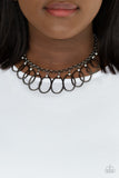Double OVAL-time - Black Necklace - Paparazzi Accessories Necklace Bedazzle Me Pretty Mobile Fashion Boutique