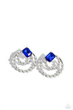 Double Standard - Blue Post Earrings - Paparazzi Accessories Post Earrings Bedazzle Me Pretty Mobile Fashion Boutique