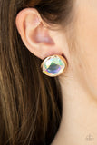Double-Take Twinkle - Gold Post Earrings - Paparazzi Accessories Post Earrings FS-Bedazzle Me Pretty Mobile Fashion Boutique
