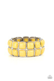 Double The DIVA-ttitude - Yellow Bracelet - Paparazzi Accessories Bracelet Bedazzle Me Pretty Mobile Fashion Boutique