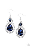 Double The Drama - Blue Earrings - Paparazzi Accessories Earrings Bedazzle Me Pretty Mobile Fashion Boutique