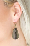 Double The Texture - Brass Earrings - Paparazzi Accessories Earrings Bedazzle Me Pretty Mobile Fashion Boutique