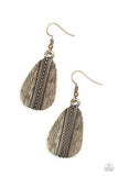 Double The Texture - Brass Earrings - Paparazzi Accessories Earrings Bedazzle Me Pretty Mobile Fashion Boutique