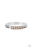 Doubled Down Dazzle - Brown Bracelet - Paparazzi Accessories Bracelet Bedazzle Me Pretty Mobile Fashion Boutique