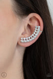 Doubled Down On Dazzle - White Post Earrings - Paparazzi Accessories Post Earrings FS-Bedazzle Me Pretty Mobile Fashion Boutique