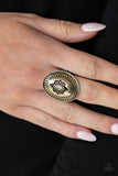 Down And Outback - Brass Ring - Paparazzi Accessories Ring Bedazzle Me Pretty Mobile Fashion Boutique