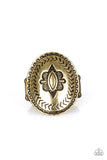 Down And Outback - Brass Ring - Paparazzi Accessories Ring Bedazzle Me Pretty Mobile Fashion Boutique