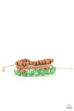 Down HOMESPUN - Green Bracelet - Paparazzi Accessories Bracelet Bedazzle Me Pretty Mobile Fashion Boutique