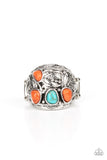 Down-To-Earth Detail - Orange Ring - Paparazzi Accessories Ring Bedazzle Me Pretty Mobile Fashion Boutique