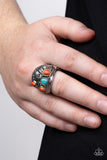 Down-To-Earth Detail - Orange Ring - Paparazzi Accessories Ring Bedazzle Me Pretty Mobile Fashion Boutique