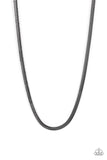 Downtown Defender - Black Mens Necklace - Paparazzi Accessories Mens Necklace Bedazzle Me Pretty Mobile Fashion Boutique