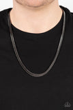 Downtown Defender - Black Mens Necklace - Paparazzi Accessories Mens Necklace Bedazzle Me Pretty Mobile Fashion Boutique