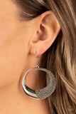 Downtown Jungle - Silver Earrings - Paparazzi Accessories Earrings Bedazzle Me Pretty Mobile Fashion Boutique