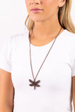 Dragonfly Dance - Copper Necklace - Paparazzi Accessories Necklace Bedazzle Me Pretty Mobile Fashion Boutique
