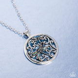 Dragonfly Daydream - Blue Necklace - Paparazzi Accessories Necklace Bedazzle Me Pretty Mobile Fashion Boutique