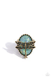 Dragonfly Dazzle - Brass Ring - Paparazzi Accessories Ring Bedazzle Me Pretty Mobile Fashion Boutique