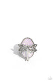 Dragonfly Dazzle - White Ring - Paparazzi Accessories Ring Bedazzle Me Pretty Mobile Fashion Boutique