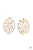 Drama School Dropout - Gold Post Earrings - Paparazzi Accessories Post Earrings Bedazzle Me Pretty Mobile Fashion Boutique