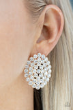 Drama School Dropout - Gold Post Earrings - Paparazzi Accessories Post Earrings Bedazzle Me Pretty Mobile Fashion Boutique