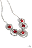 Dramatic Darling - Red Necklace - Paparazzi Accessories Necklace Bedazzle Me Pretty Mobile Fashion Boutique