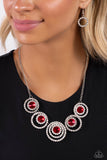 Dramatic Darling - Red Necklace - Paparazzi Accessories Necklace Bedazzle Me Pretty Mobile Fashion Boutique